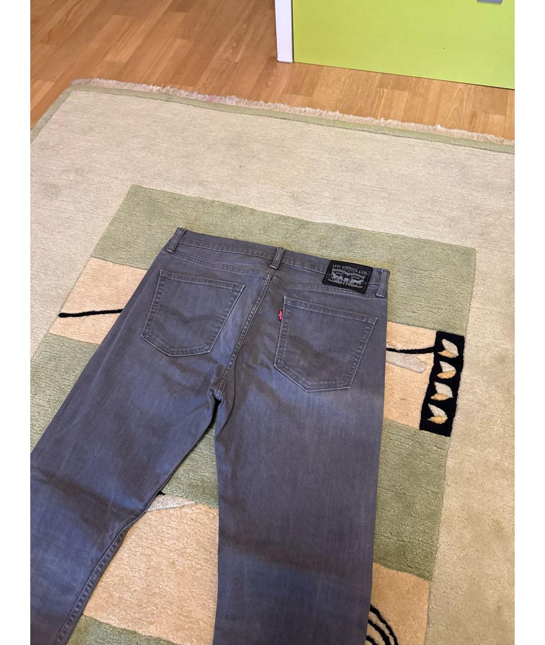 LEVI'S Серые хлопковые прямые джинсы, фото 6