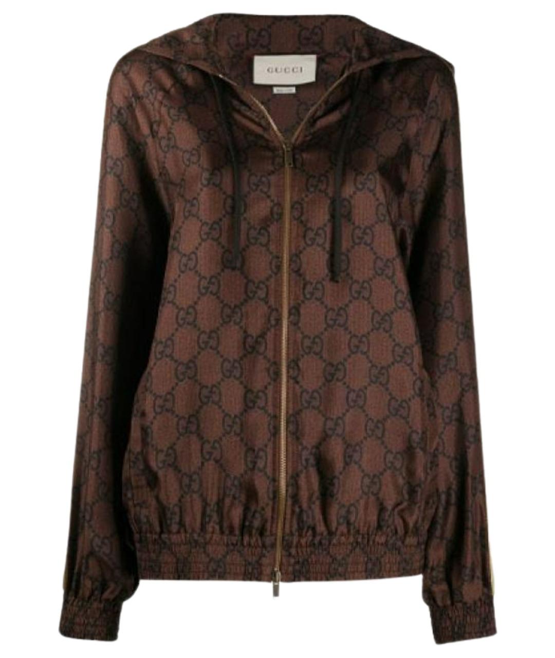 GUCCI Коричневая шелковая куртка, фото 1