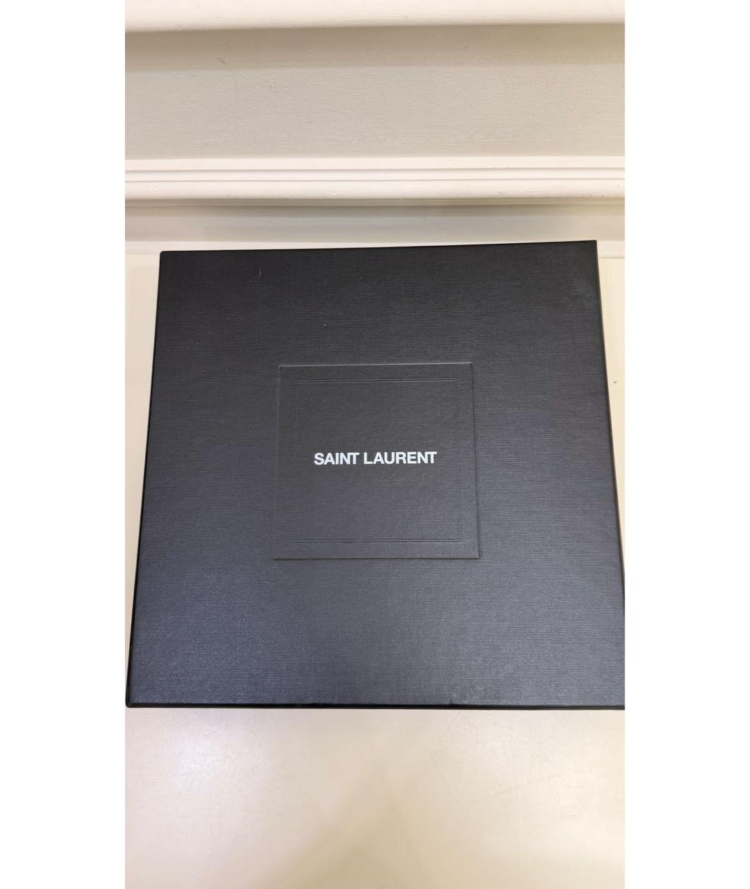 SAINT LAURENT Черный кожаный ремень, фото 4