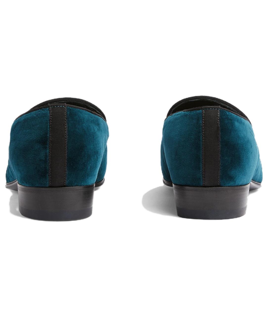 GUCCI Синие бархатные лоферы, фото 4
