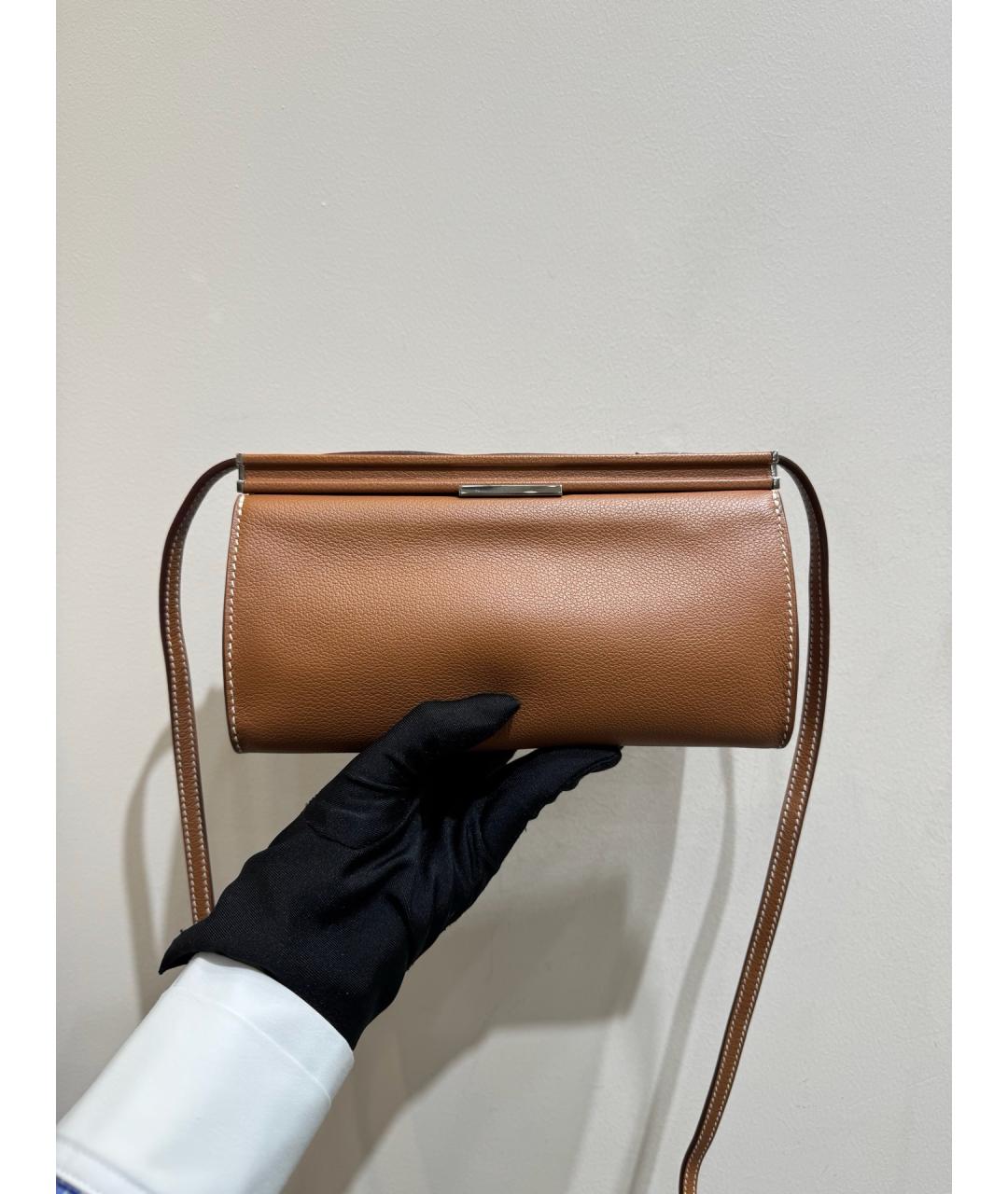 HERMES Коричневая кожаная сумка через плечо, фото 3