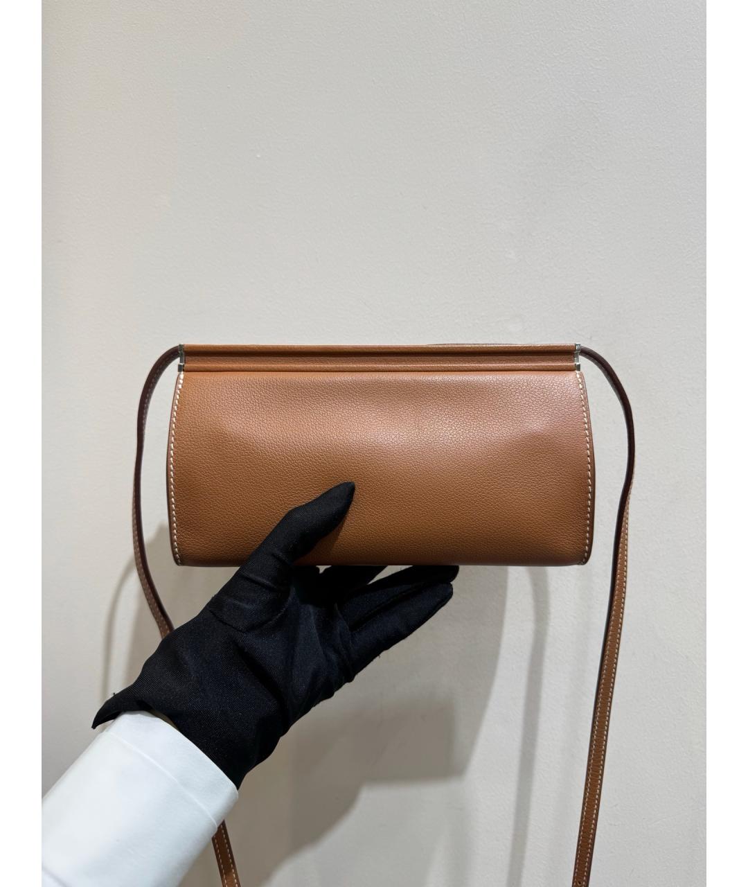 HERMES Коричневая кожаная сумка через плечо, фото 4