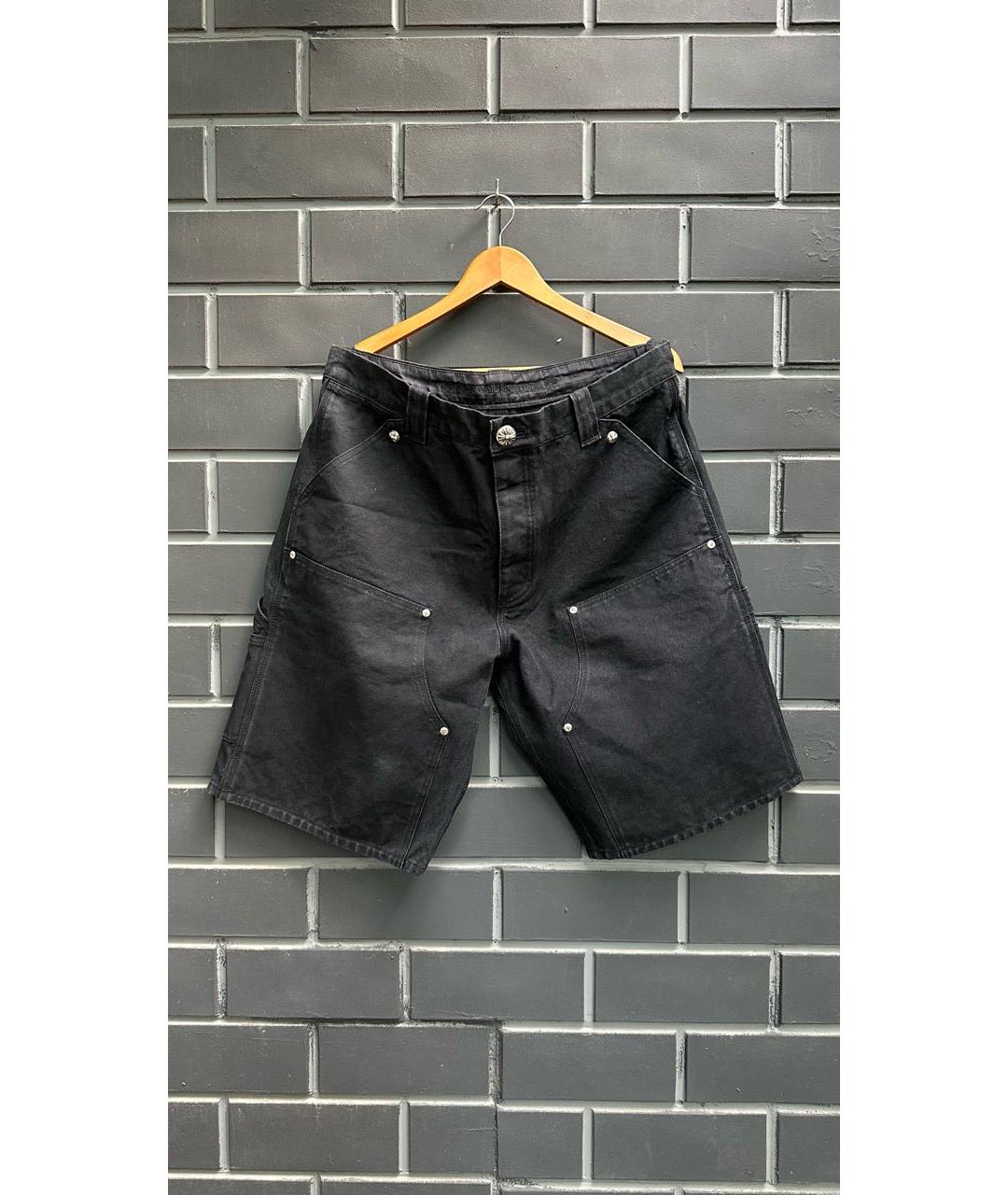 CHROME HEARTS Черные хлопковые шорты, фото 2