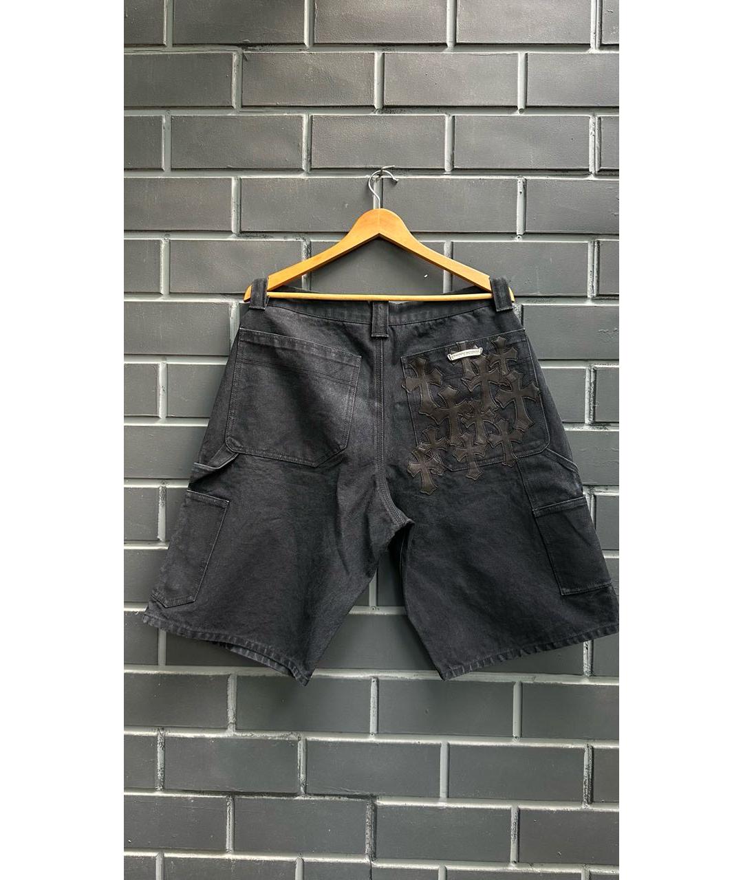 CHROME HEARTS Черные хлопковые шорты, фото 5