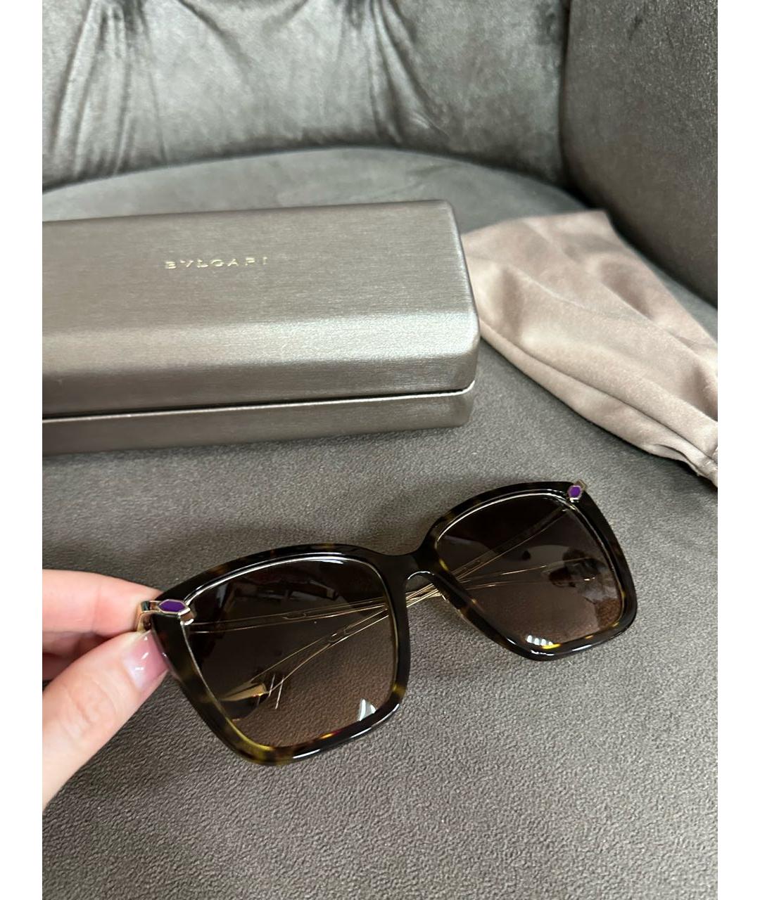 BVLGARI Коричневые солнцезащитные очки, фото 2