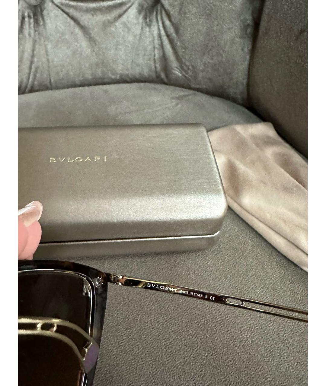 BVLGARI Коричневые солнцезащитные очки, фото 5
