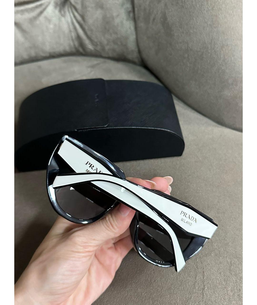 PRADA Черные пластиковые солнцезащитные очки, фото 4