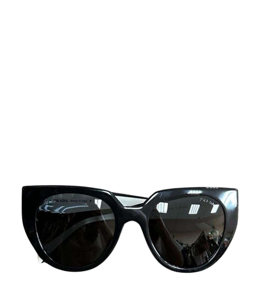 PRADA Черные пластиковые солнцезащитные очки, фото 1