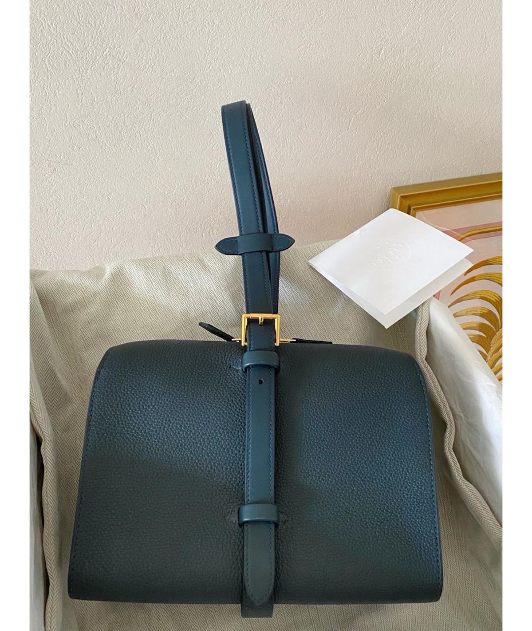 HERMES Зеленая кожаная сумка тоут, фото 2