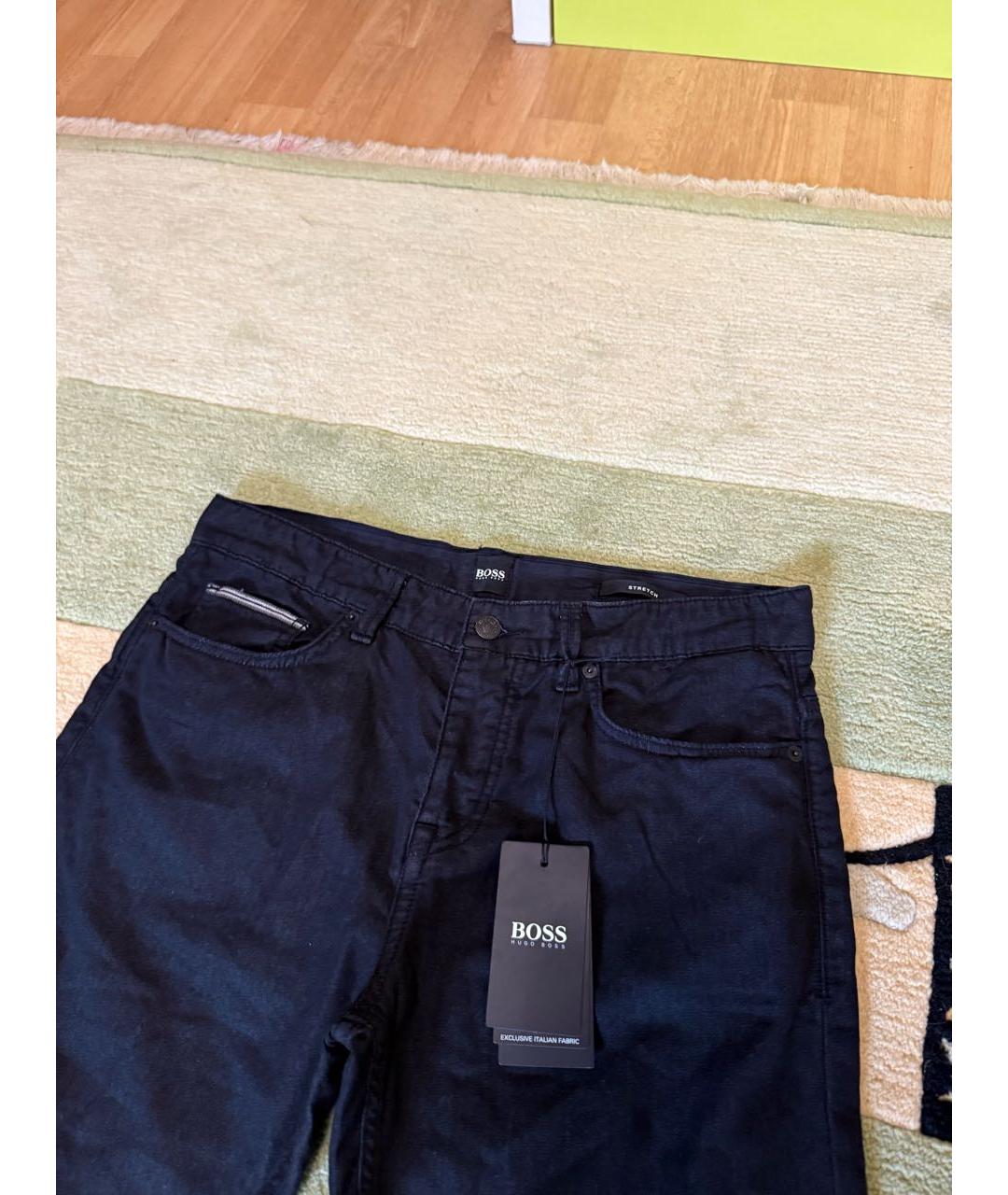 HUGO BOSS Черные хлопковые повседневные брюки, фото 3