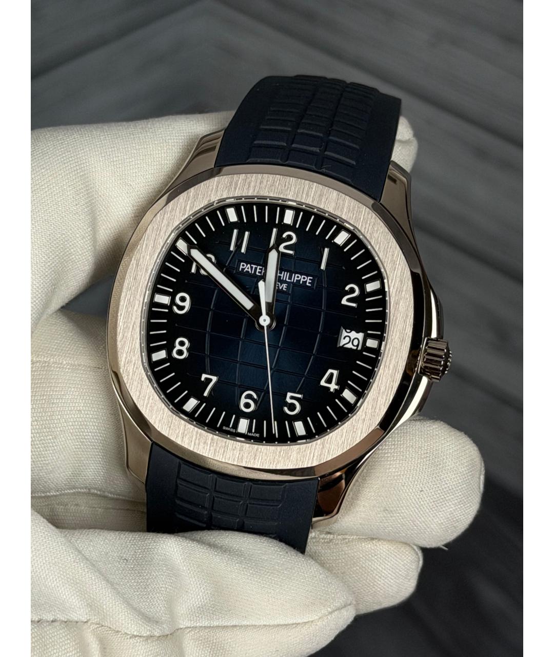 PATEK PHILIPPE Темно-синие часы из белого золота, фото 4