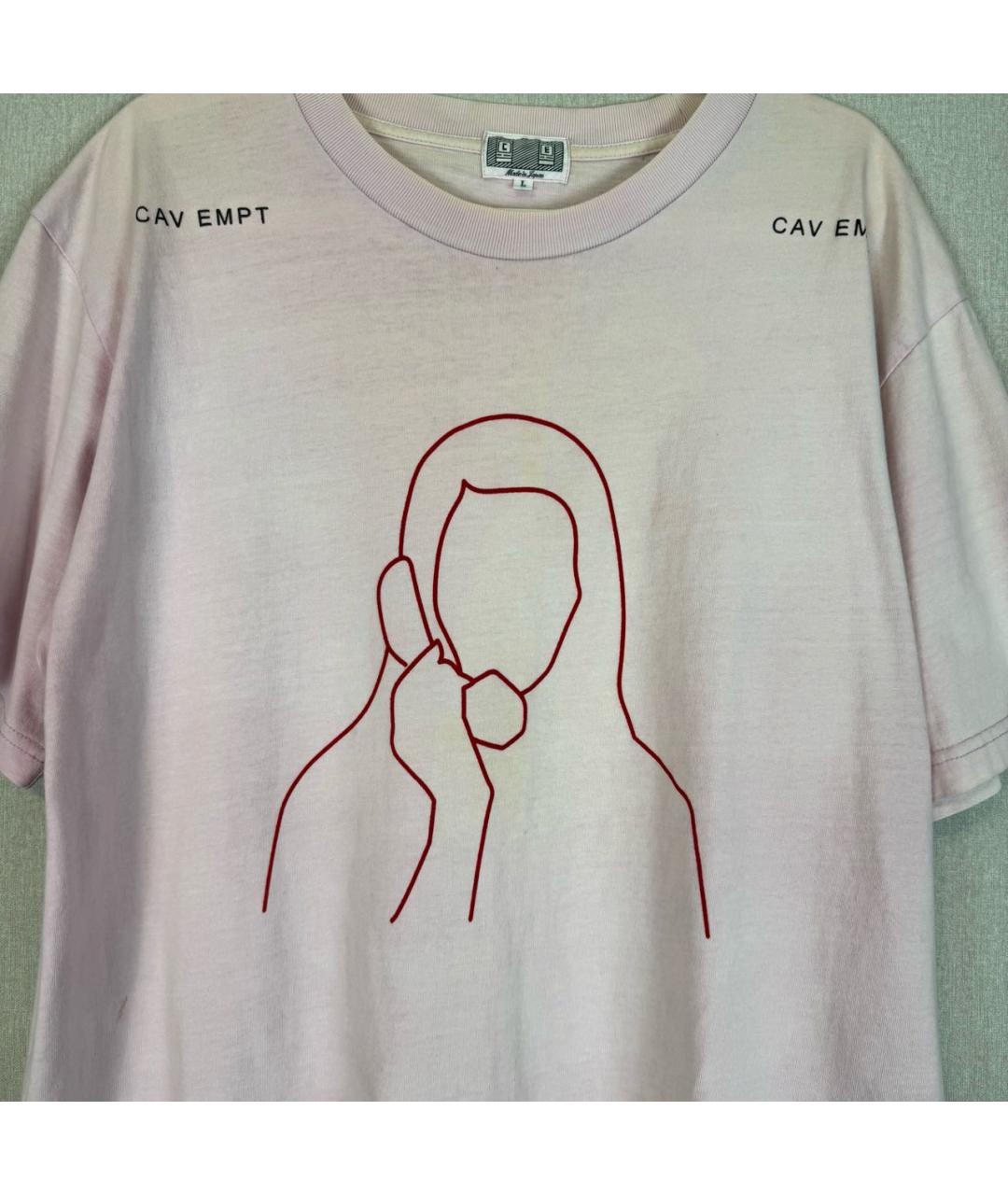 CAV EMPT Коралловая хлопковая футболка, фото 2