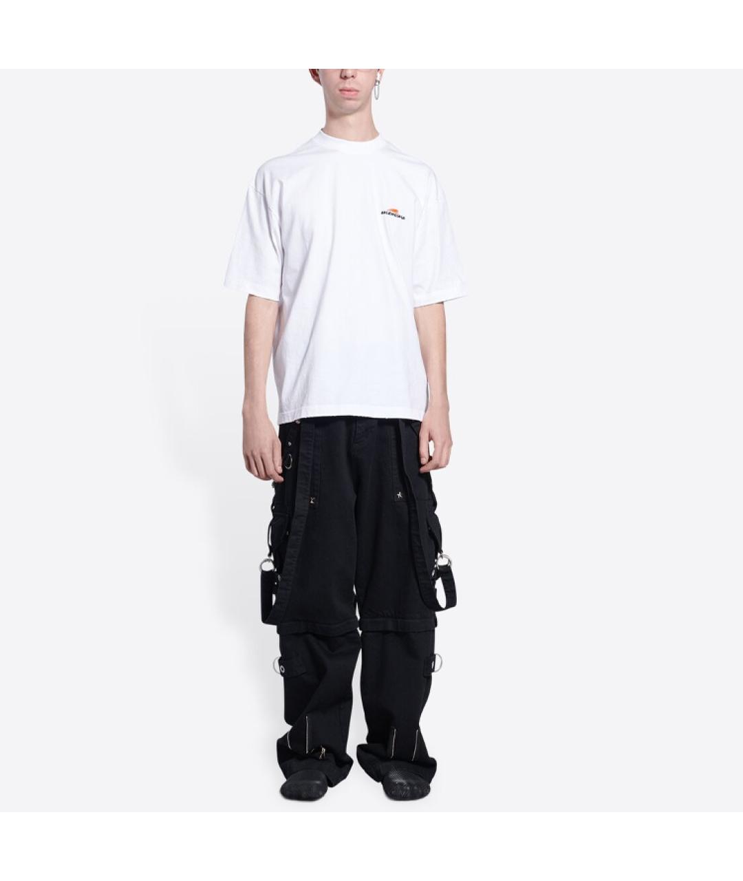 BALENCIAGA Белая хлопковая футболка, фото 3
