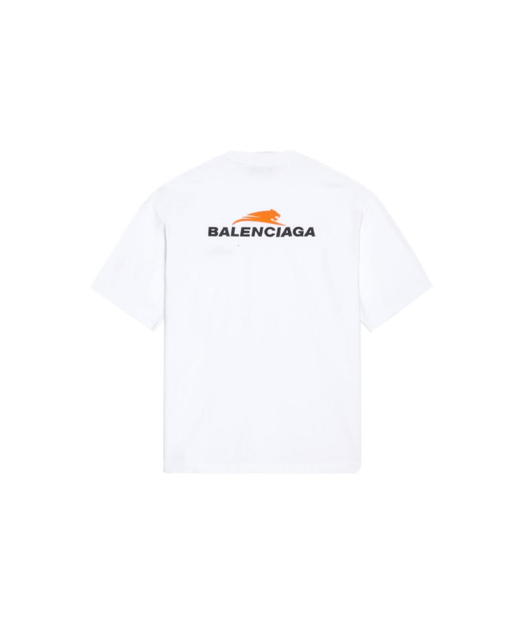 BALENCIAGA Белая хлопковая футболка, фото 2
