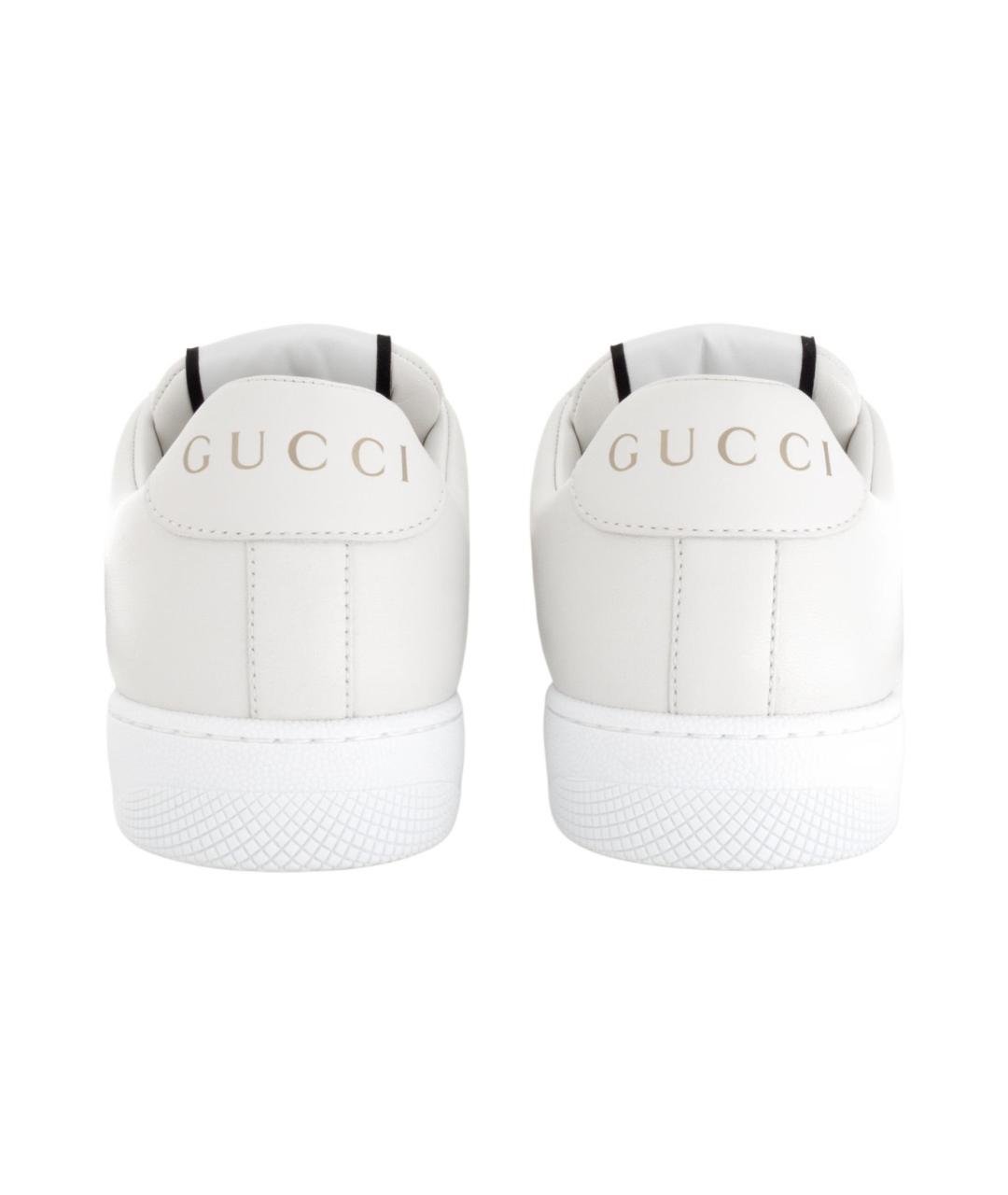 GUCCI Белые кожаные кроссовки, фото 5