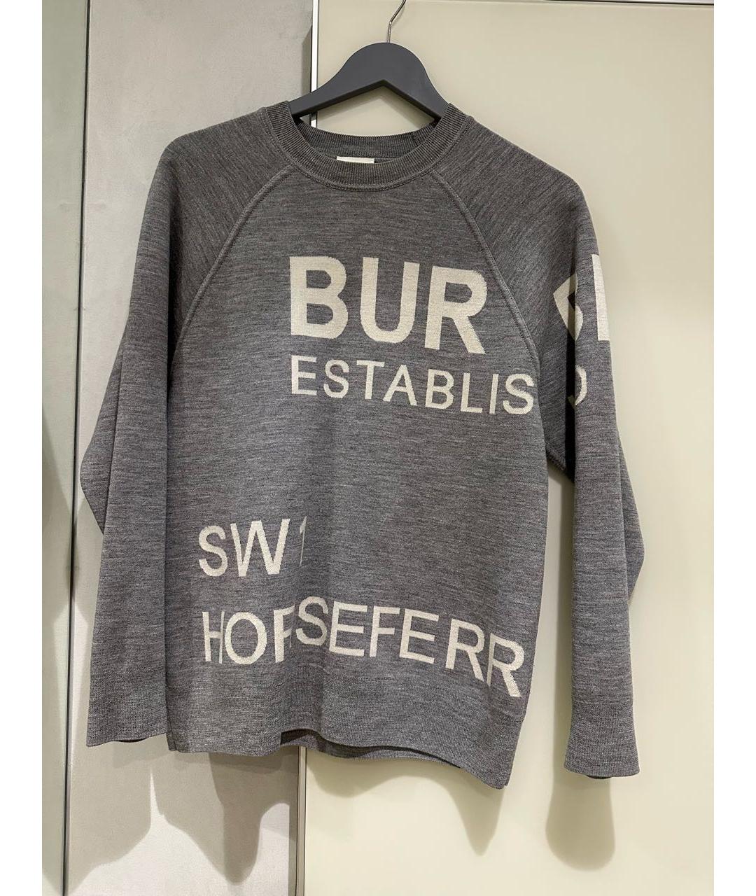 BURBERRY Серый шерстяной джемпер / свитер, фото 5