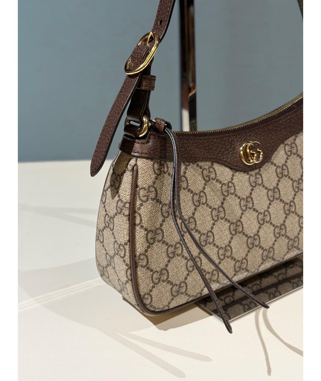GUCCI Коричневая деним сумка через плечо, фото 4