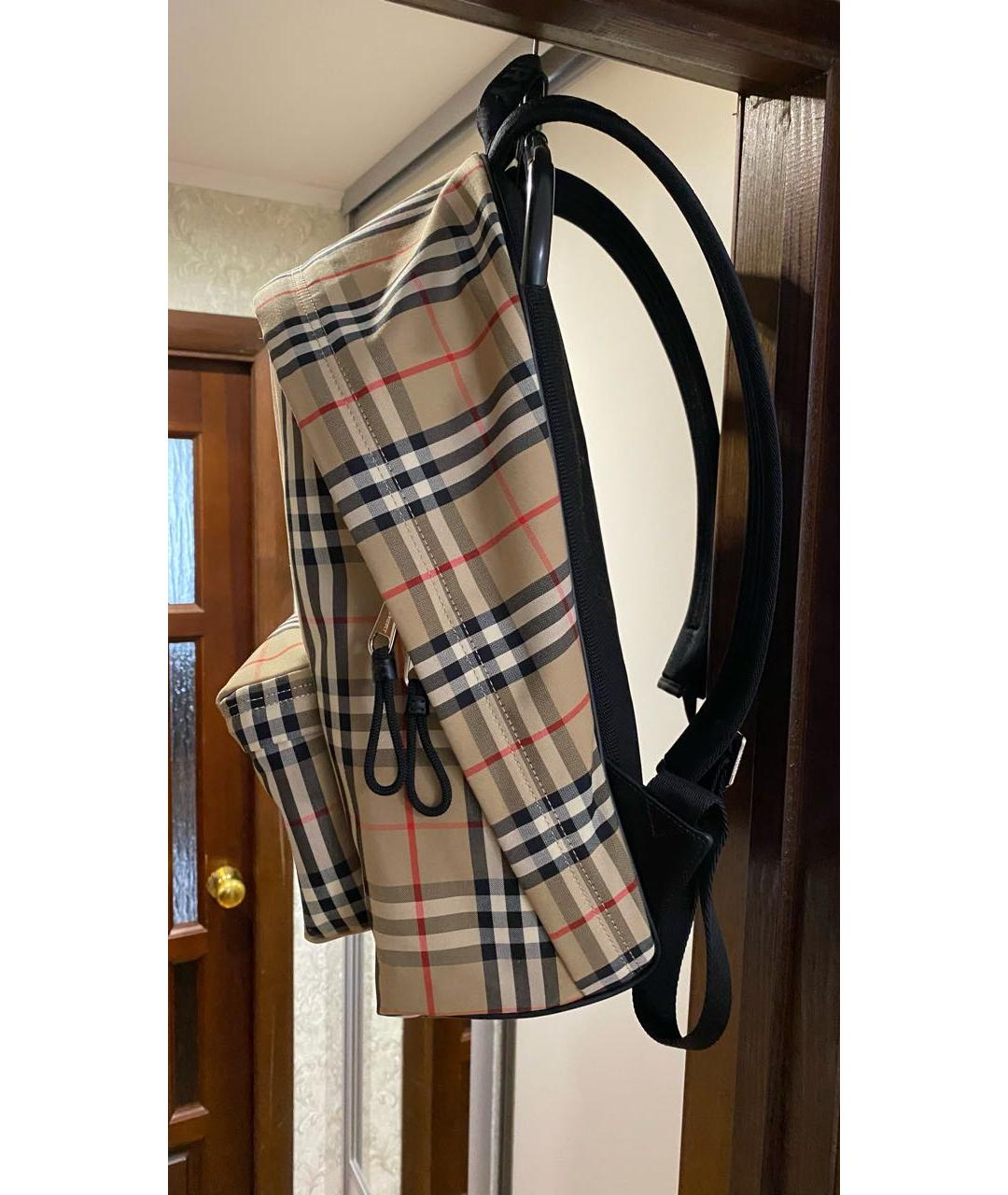 BURBERRY Бежевый нейлоновый рюкзак, фото 5