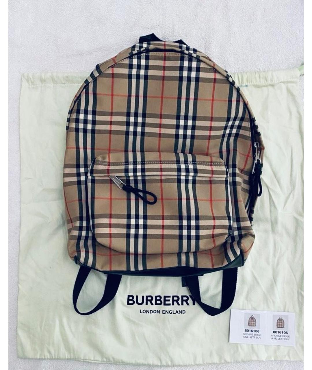 BURBERRY Бежевый нейлоновый рюкзак, фото 2