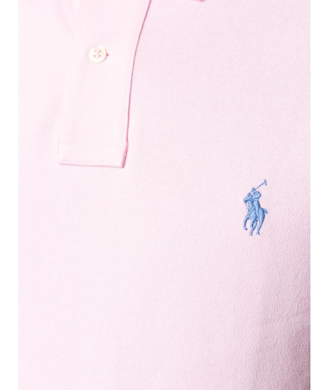 POLO RALPH LAUREN Розовое хлопковое поло с коротким рукавом, фото 2