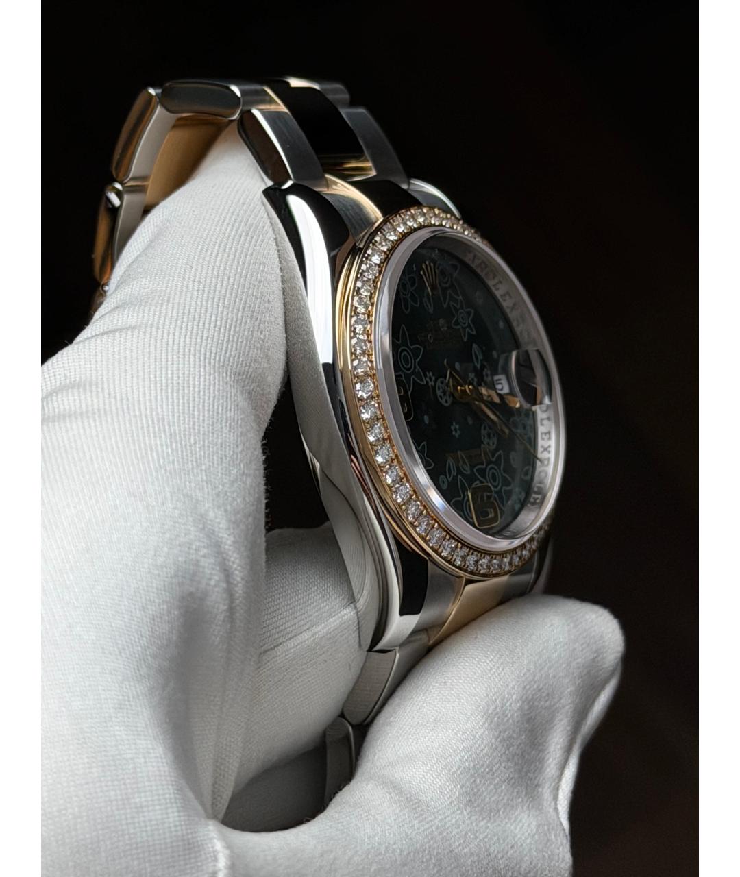 ROLEX Зеленые часы из желтого золота, фото 5