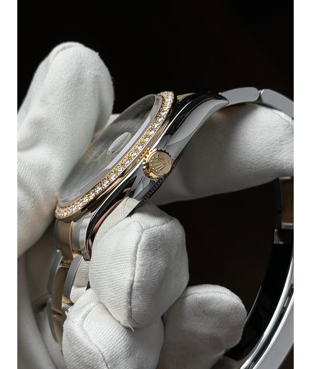 ROLEX Зеленые часы из желтого золота, фото 4