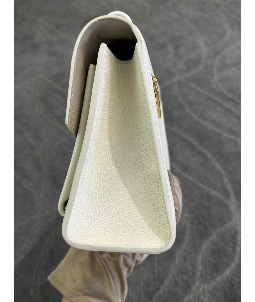 LOUIS VUITTON Белая кожаная сумка через плечо, фото 3