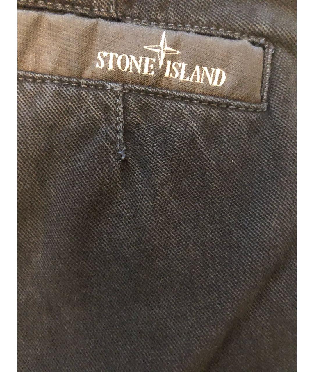 STONE ISLAND Темно-синие хлопковые брюки чинос, фото 4