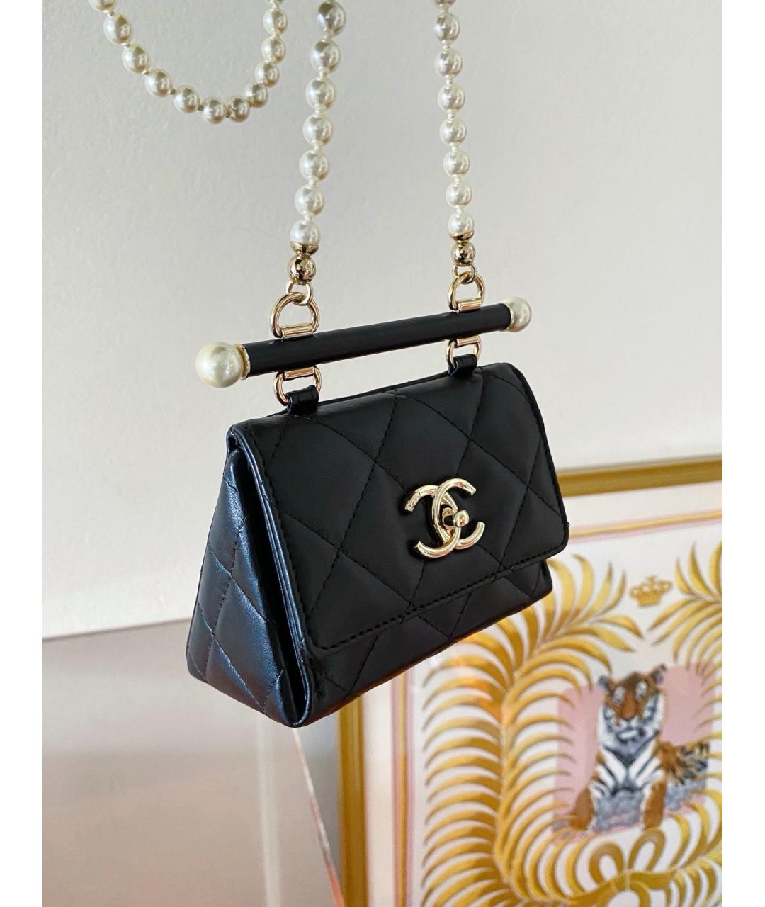 CHANEL Черная кожаная сумка через плечо, фото 3