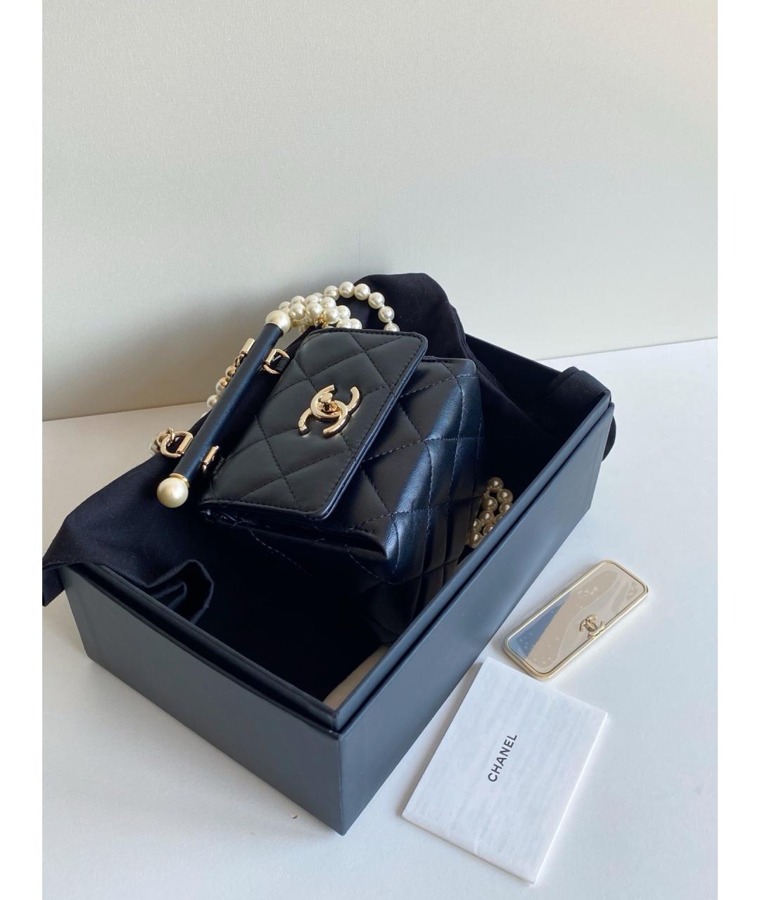 CHANEL Черная кожаная сумка через плечо, фото 4