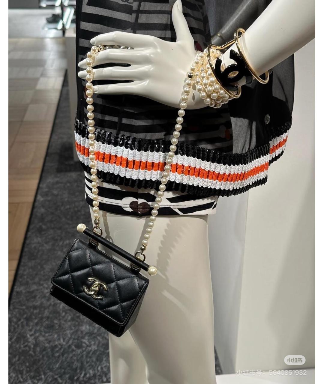 CHANEL Черная кожаная сумка через плечо, фото 6