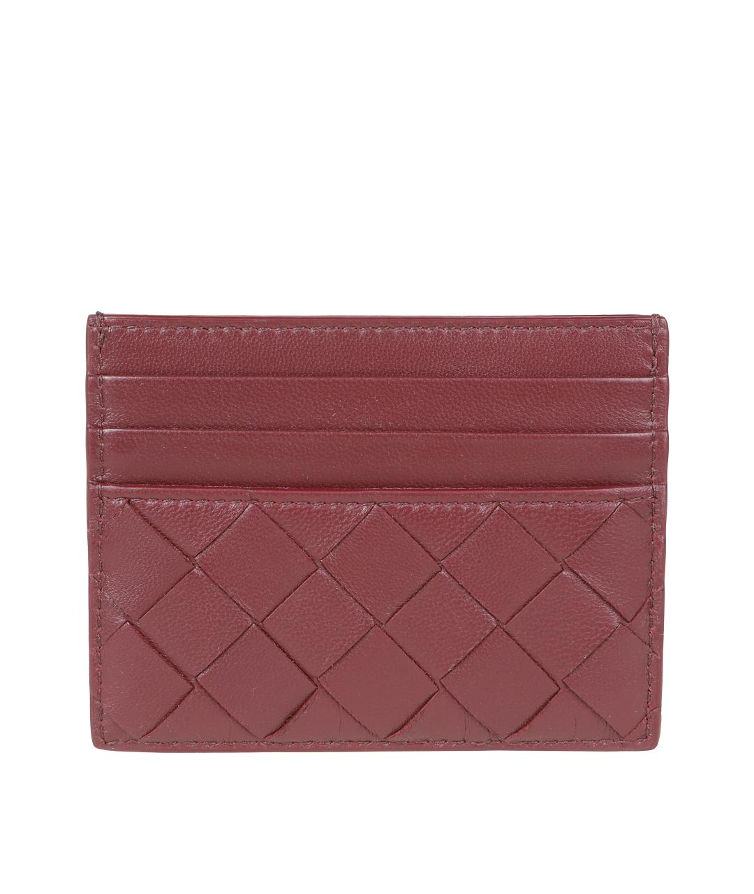 BOTTEGA VENETA Бордовый кожаный кардхолдер, фото 1