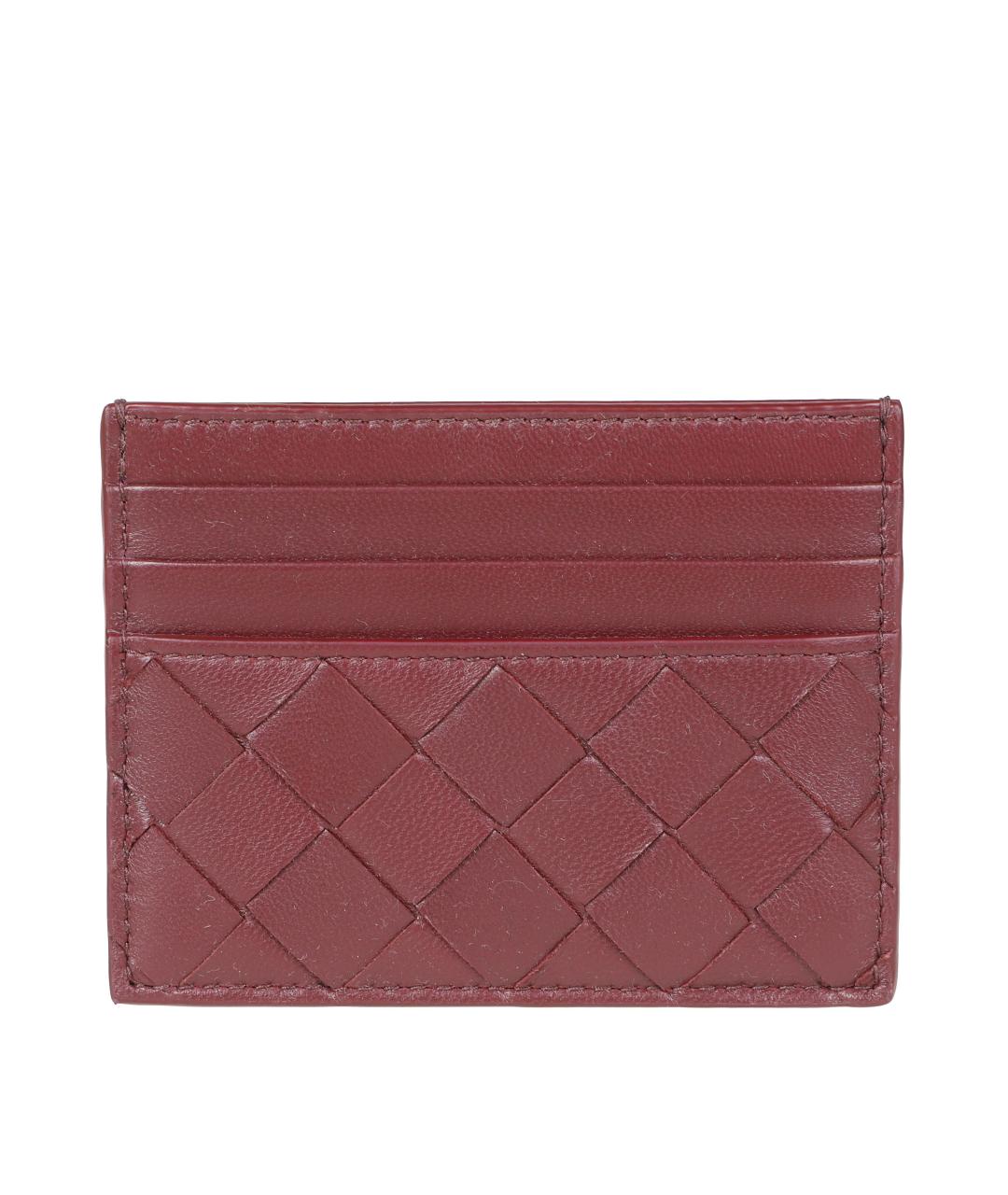 BOTTEGA VENETA Бордовый кожаный кардхолдер, фото 2