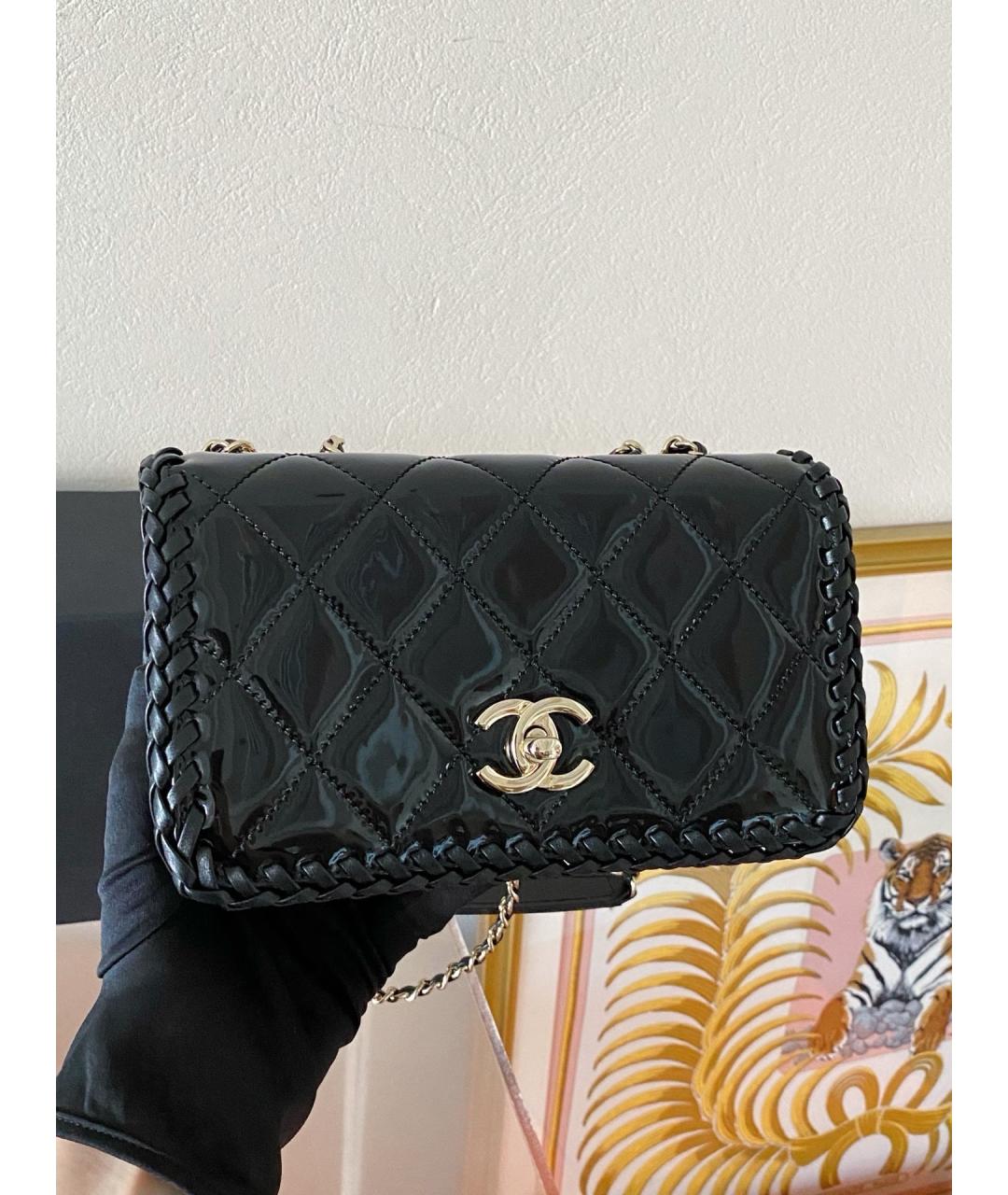 CHANEL Черная кожаная сумка через плечо, фото 4