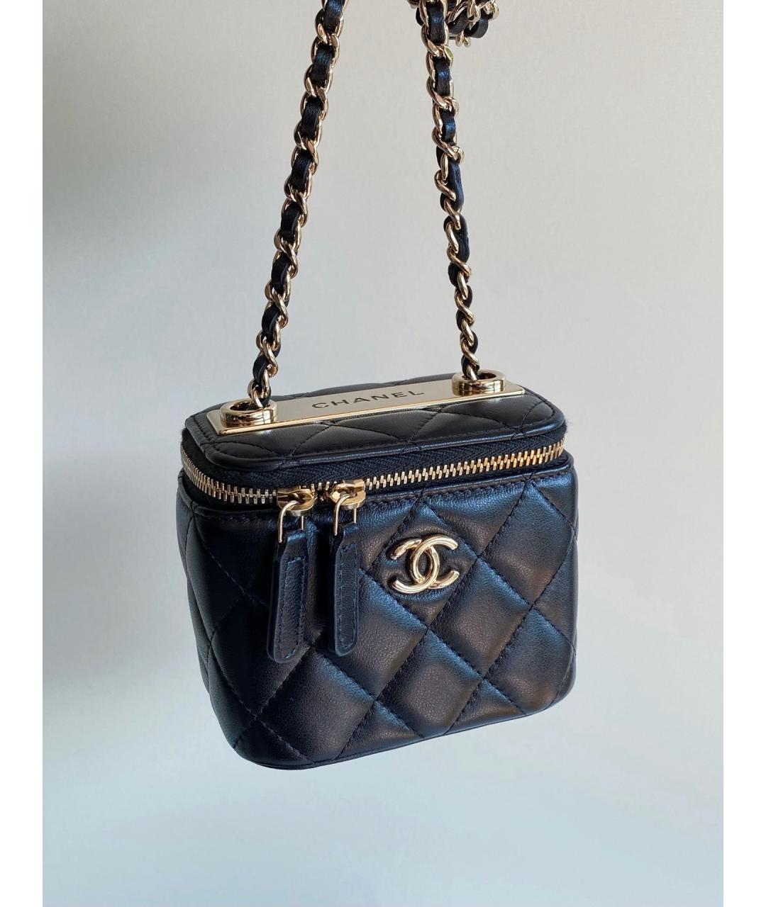 CHANEL Черная кожаная сумка через плечо, фото 6