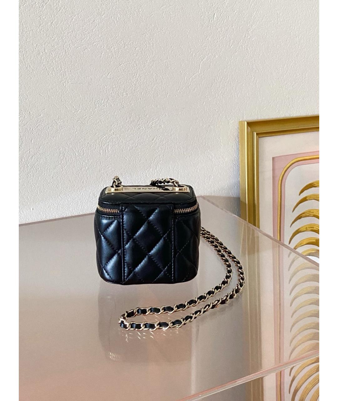 CHANEL Черная кожаная сумка через плечо, фото 4