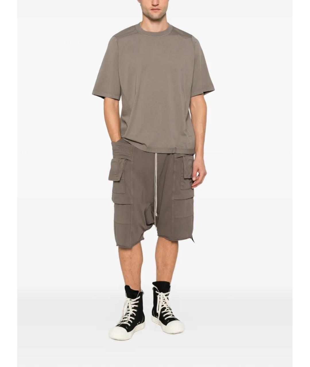 RICK OWENS DRKSHDW Серая хлопковая футболка, фото 2