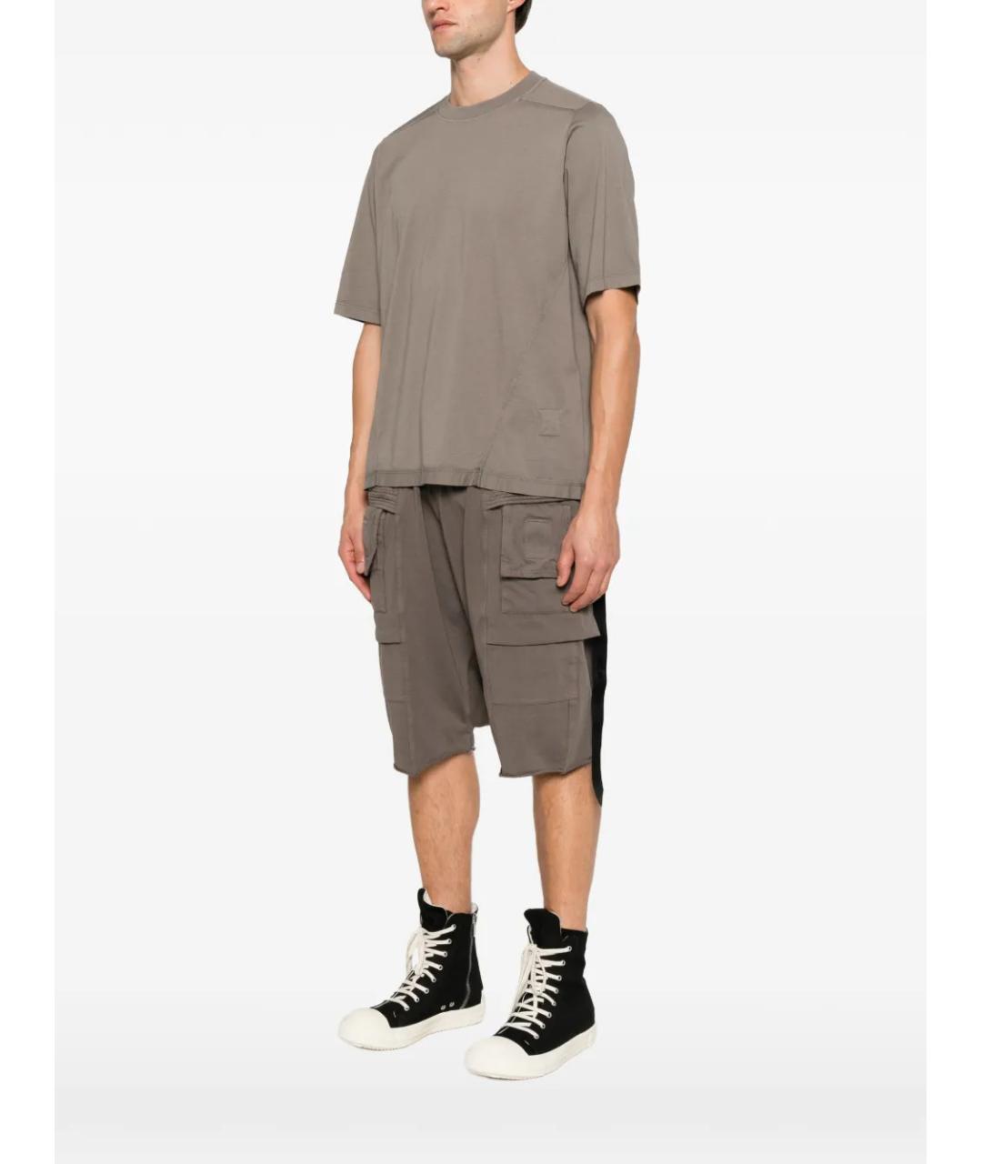 RICK OWENS DRKSHDW Серая хлопковая футболка, фото 3