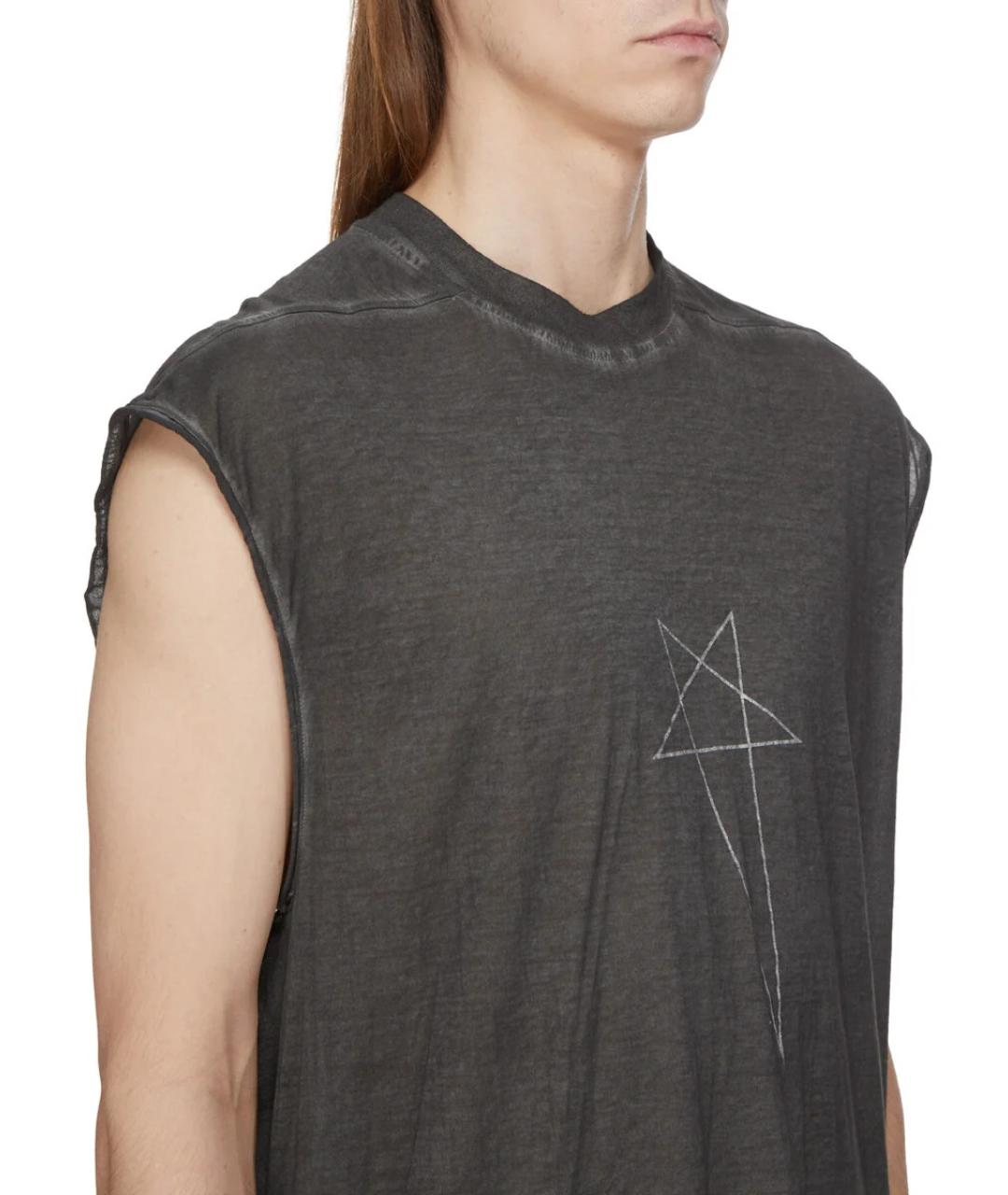RICK OWENS DRKSHDW Черная хлопковая футболка, фото 4