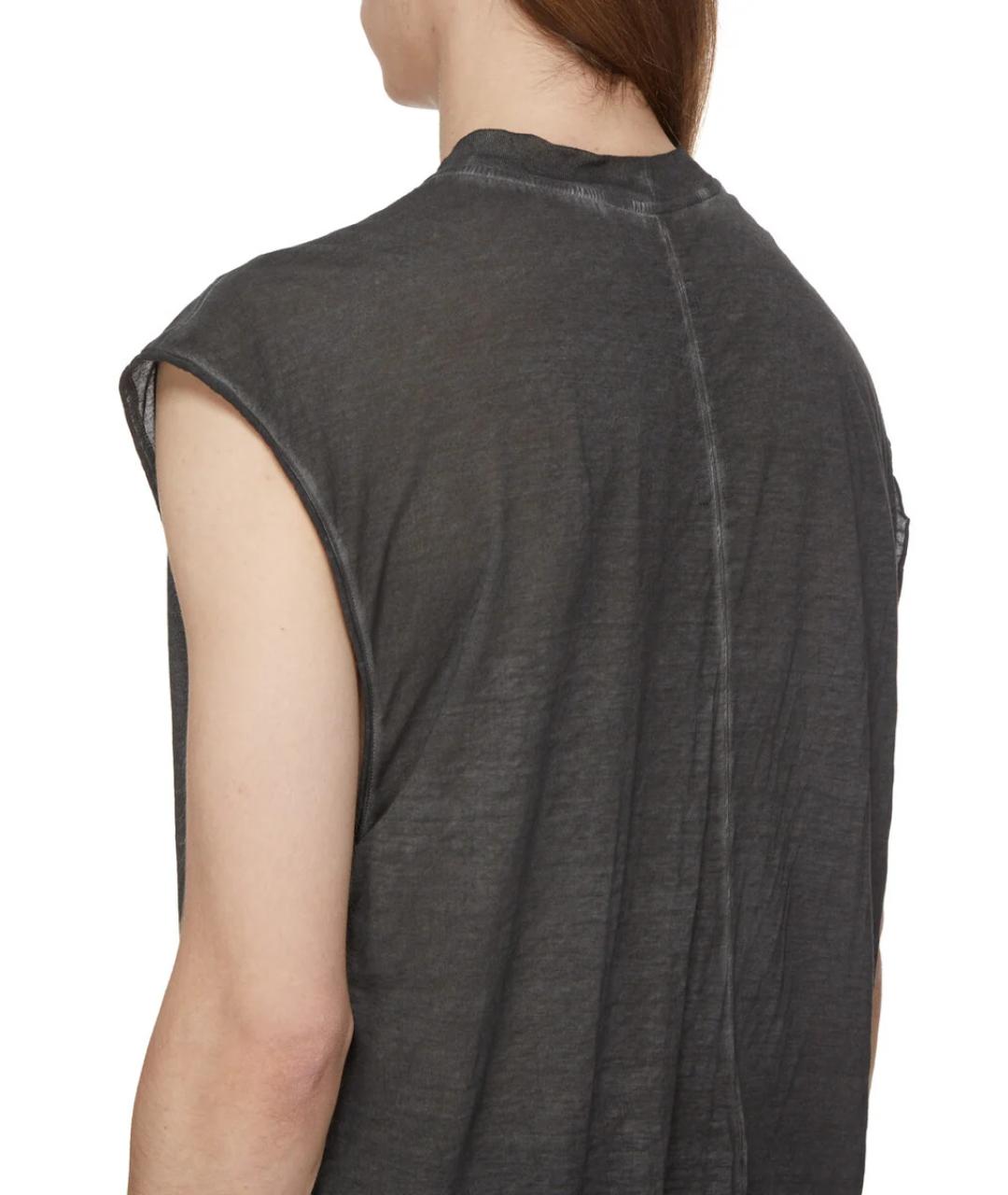 RICK OWENS DRKSHDW Черная хлопковая футболка, фото 5