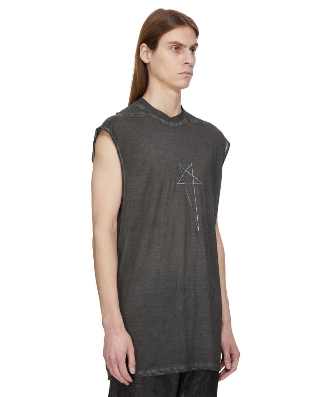 RICK OWENS DRKSHDW Черная хлопковая футболка, фото 2