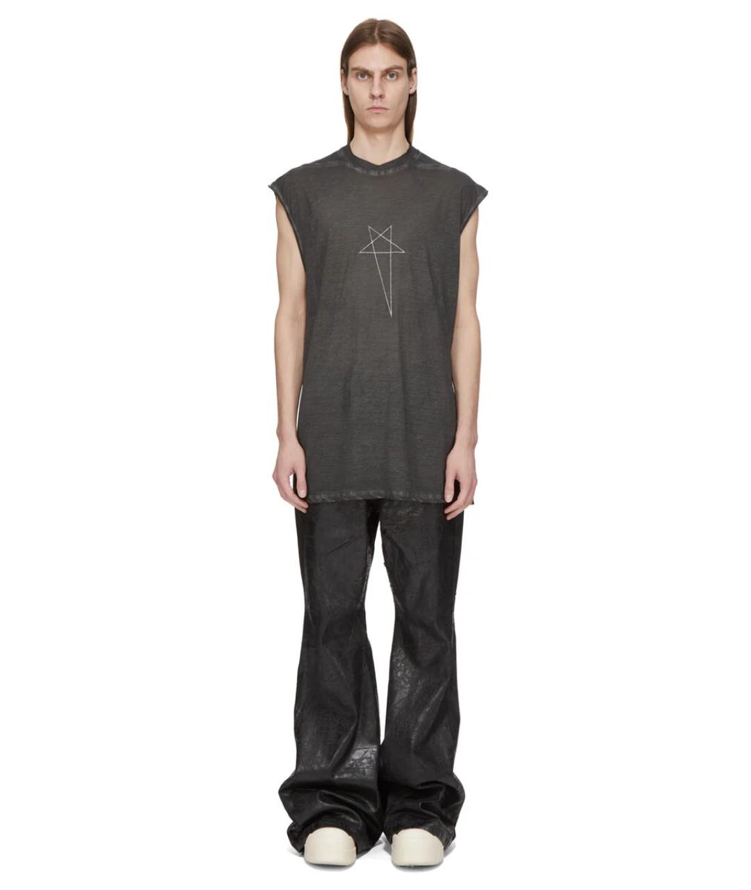 RICK OWENS DRKSHDW Черная хлопковая футболка, фото 6