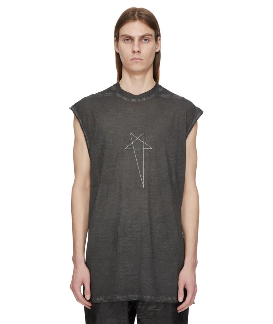 RICK OWENS DRKSHDW Черная хлопковая футболка, фото 1