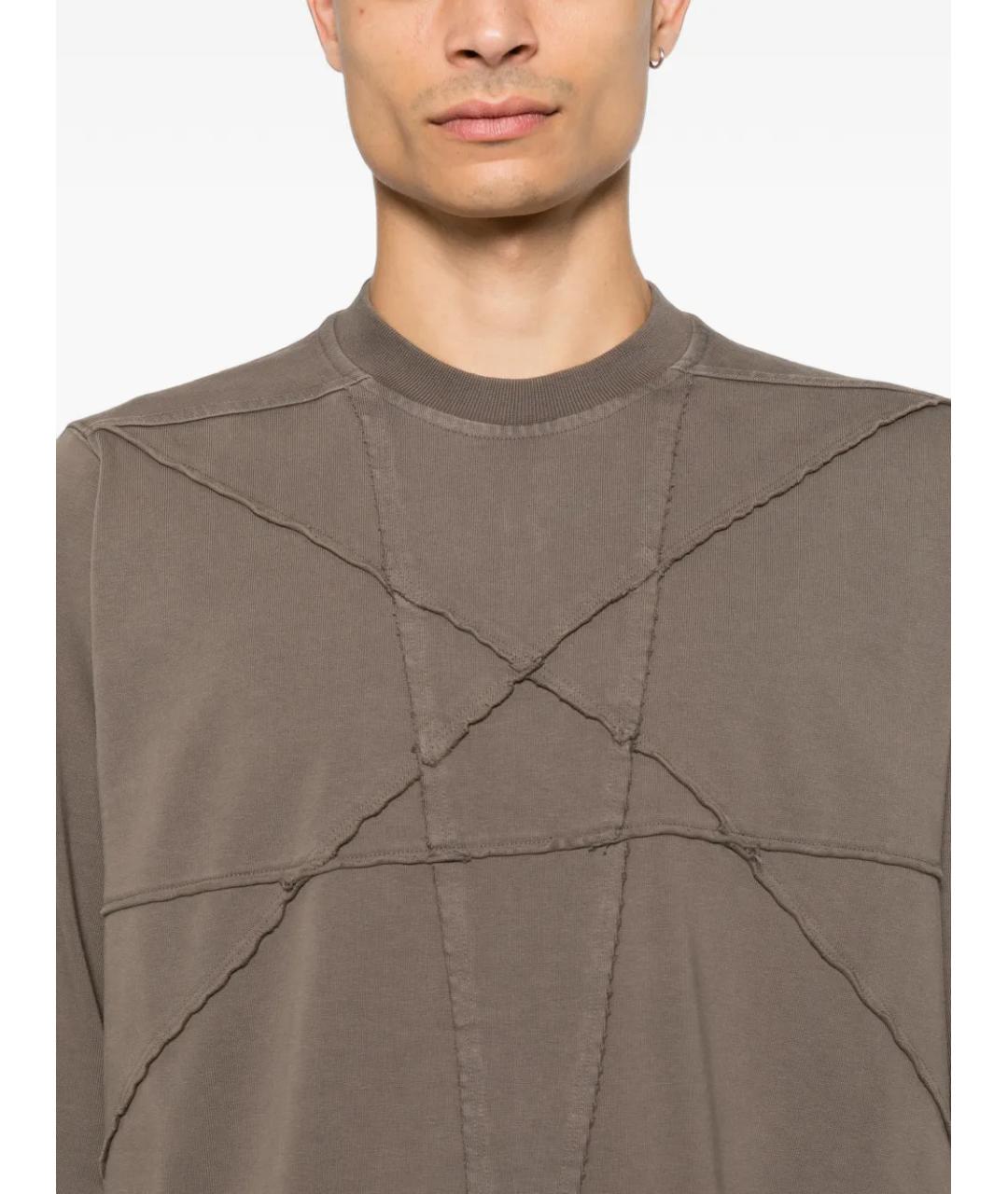 RICK OWENS DRKSHDW Серая хлопковая футболка, фото 5