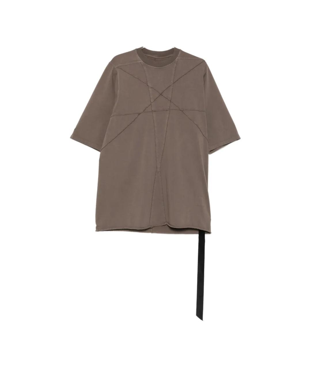 RICK OWENS DRKSHDW Серая хлопковая футболка, фото 1