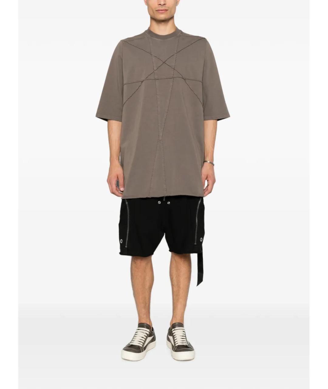 RICK OWENS DRKSHDW Серая хлопковая футболка, фото 2