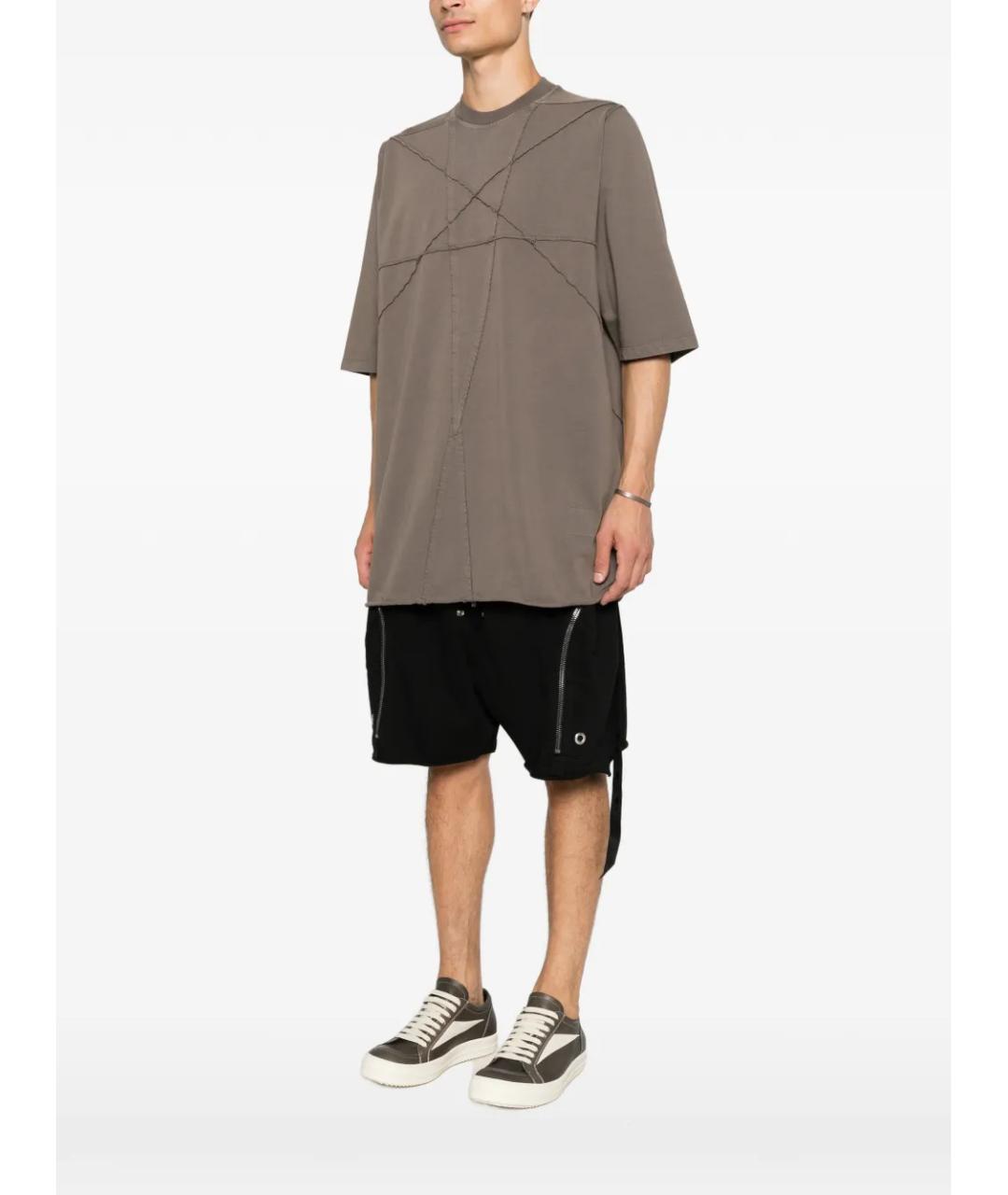RICK OWENS DRKSHDW Серая хлопковая футболка, фото 3