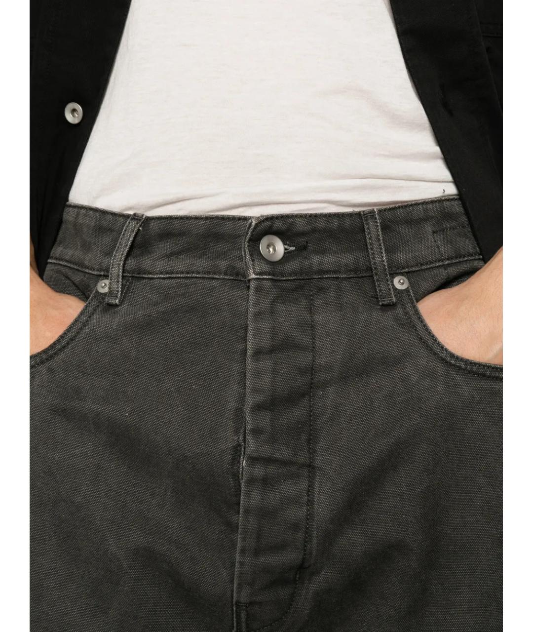 RICK OWENS DRKSHDW Серые хлопковые прямые джинсы, фото 5