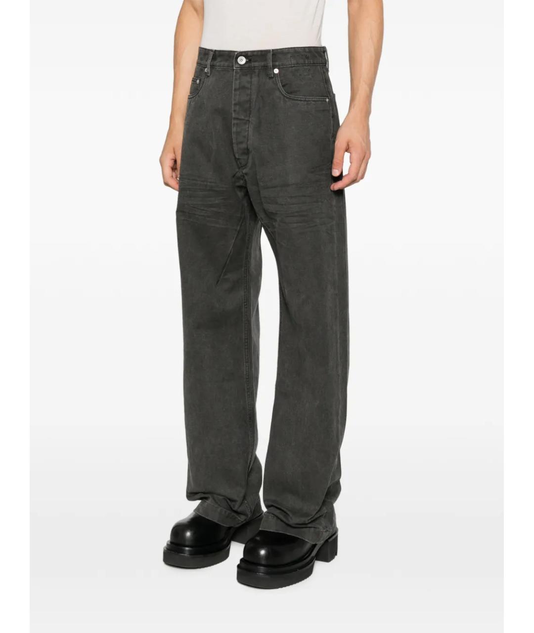 RICK OWENS DRKSHDW Серые хлопковые прямые джинсы, фото 3