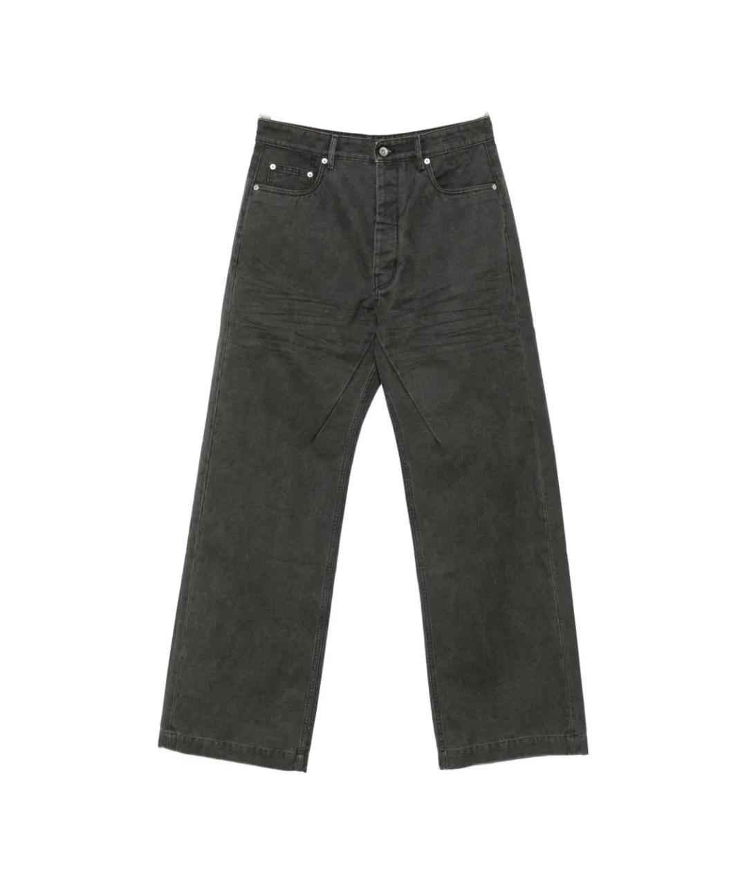 RICK OWENS DRKSHDW Серые хлопковые прямые джинсы, фото 1